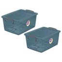 Ver imagem 1 de kit 2 Caixa Organizadora com Trava 7,5 L Cinza Ordene