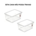 Ver imagem 1 de Kit 2 Caixa Organizadora Sem Trava 15 Litros Cristal Ordene