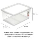 Ver imagem 4 de Kit 2 Caixa Organizadora Sem Trava 30 Litros Cristal Ordene