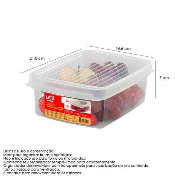 Mini Caixa Organizadora para Frutas Verduras Legumes Saladas Transparente - 3