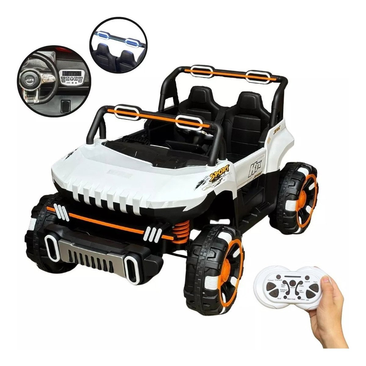 Carro Elétrico Utv 12v Infantil Buggy Quadriciclo Controle Bluetooth Usb Brinqway Bw-277 Som Luzes B