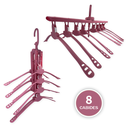 Ver imagem 1 de Mini Varal Multiuso Retrátil 8 Cabides Camisas