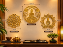 Ver imagem 3 de Kit 3 Mandala Decoração Ambiente Parede:Dourado