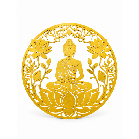 Kit 3 Mandala Decoração Ambiente Parede:Dourado