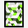 Quadro Decorativo Geométrico Verde e Branco 45 x 33 cm Los Quadros - 1