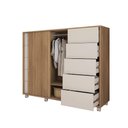 Ver imagem 2 de Cômoda Grande com 5 Gavetas com Corrediças Telescópicas 2 Portas Buriti Off White Donovan Shop Jm
