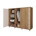 Ver imagem 4 de Cômoda Grande com 5 Gavetas com Corrediças Telescópicas 2 Portas Buriti Off White Donovan Shop Jm