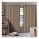 Ver imagem 1 de Cortina Para Sala Quarto Rústica Veneza 2,60 x 2,30 m Castor Com Ilhós