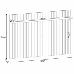 Painel Tv 70 Pol 200cm Suspenso Ripado Link Cinamomo - Hb Móveis - 4
