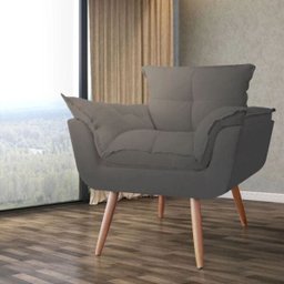 Poltrona Decorativa Opala Platinum Decor Cinza - 2