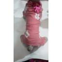 Ver imagem 3 de Macacão Pet em Soft Rosa ,estampa Patinhas , Tam G