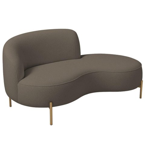 Sofá Thommy 2 Lugares 150cm Marrom Bouclé Nexta Casa