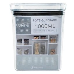 Porta mantimentos grande 1 litro empilhavel hermetico pote quadrado alimentos vintage 1000ml - 3
