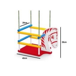 Balanco Infantil Cavalinho de Madeira com Proteção Bebe Cadeirinha Balançar Parede Arvore Casa Jardi - 3
