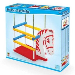 Balanco Infantil Cavalinho de Madeira com Proteção Bebe Cadeirinha Balançar Parede Arvore Casa Jardi - 4