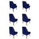 Ver imagem 1 de Kit 4 Cadeiras Paris + 2 Paris Retro Suede Azul Marinho Dominic Decor