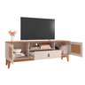 Rack de Sala Para TVs 60 Pol. Pés de Madeira Adams Babus - Off White / Noce TR - 8