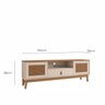 Rack de Sala Para TVs 60 Pol. Pés de Madeira Adams Babus - Off White / Noce TR - 4