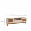 Ver imagem 4 de Rack de Sala Para TVs 60 Pol. Pés de Madeira Adams Babus - Off White / Noce TR