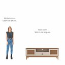 Ver imagem 2 de Rack de Sala Para TVs 60 Pol. Pés de Madeira Adams Babus - Off White / Noce TR