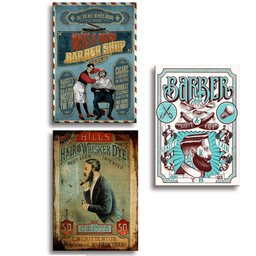 Kit com 10 Placas Mdf Quadros Barbearia Decoração 28,7x22cm - 7