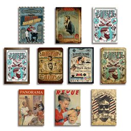 Kit com 10 Placas Mdf Quadros Barbearia Decoração 28,7x22cm - 1
