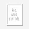 Quadro Decorativo Paz, Amor, Gratidão Los Quadros - 1