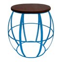 Ver imagem 1 de Banco De Ferro E Madeira Seat Garden Barril Artesanal para Jardim - Azul Turquesa