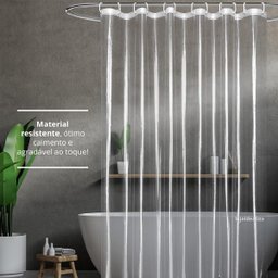 10 Cortina Box Banheiro Transparente Antimofo Pvc Atacado - 2