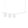 Lustre Pendente Katana Branco 3 Globos Esfera Vidro Branco - 1