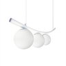 Lustre Pendente Katana Branco 3 Globos Esfera Vidro Branco - 3