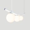Lustre Pendente Katana Branco 3 Globos Esfera Vidro Branco - 4