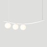 Lustre Pendente Katana Branco 3 Globos Esfera Vidro Branco - 2