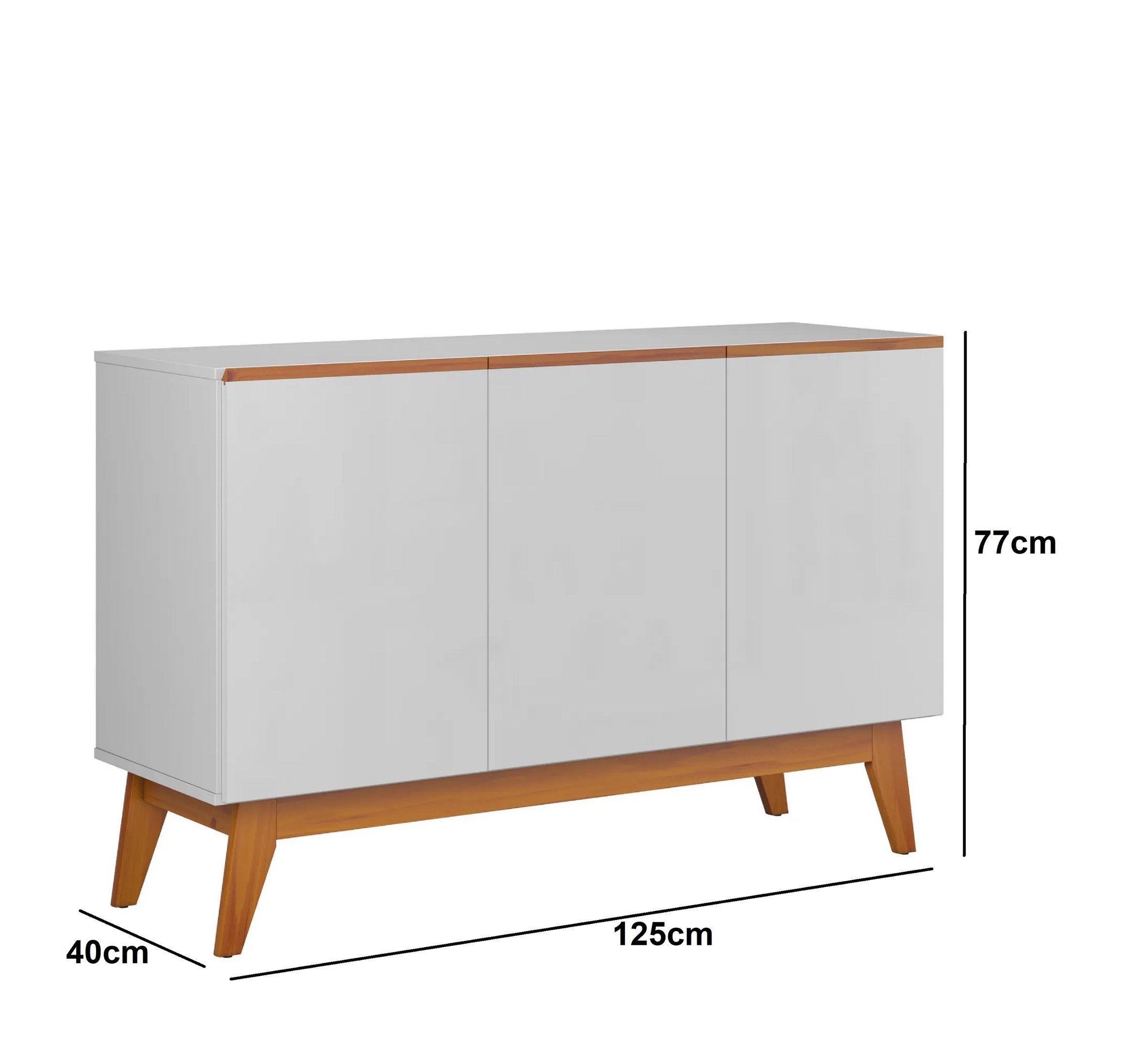Buffet Ares Lux 3 Portas Branco/nature - Tebarrot - 3