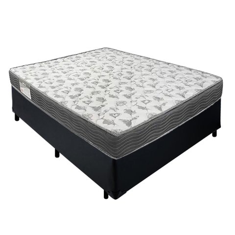Cama Box Casal Sintético + Colchão de Espuma D33 - Sereneprime - 138cm:preto