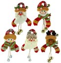 Ver imagem 1 de Jogo Bonecos Natal Pelúcia Guizo Rena, Papai Noel, Boneco Neve 17cm 5 Peças