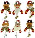 Ver imagem 1 de Kit Bonecos Natal Pelúcia Guizo Rena, Papai Noel, Boneco Neve 17cm 6 Peças
