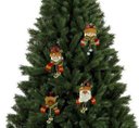 Ver imagem 2 de Kit Bonecos Natal Pelúcia Guizo Rena, Papai Noel, Boneco Neve 17cm 4 Peças