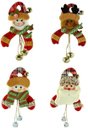 Ver imagem 1 de Jogo Bonecos Natal Pelúcia Guizo Rena, Papai Noel, Boneco Neve 17cm 4 Peças