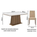 Ver imagem 4 de Conjunto Sala de Jantar Mesa Tampo de Vidro 4 Cadeiras Rustic/branco/imperial Aryeli Madesa
