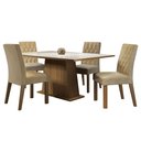 Ver imagem 3 de Conjunto Sala de Jantar Mesa Tampo de Vidro 4 Cadeiras Rustic/branco/imperial Aryeli Madesa