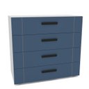 Ver imagem 2 de Cômoda Lisboa com 4 Gavetas 90x84cm Branco/Azul 240841