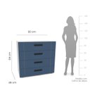 Ver imagem 3 de Cômoda Lisboa com 4 Gavetas 90x84cm Branco/Azul 240841