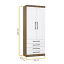 Ver imagem 3 de Guarda Roupa Dormitório Modulado Paris Módulo 2 Portas 4 Gavetas - Luciane 326:Avelã e Branco