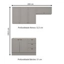 Ver imagem 4 de Cozinha Compacta 3 Peças 100% Mdf Americana Cinza - Henn