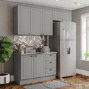 Ver imagem 1 de Cozinha Compacta 3 Peças 100% Mdf Americana Cinza - Henn