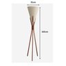 Luminária Abajur de Chão Coluna Mônaco Acabamento Cedro Cúpula Tecido Cru - 3
