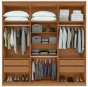 Ver imagem 6 de Guarda-Roupas Casal Alonzo 6 Portas 4 Gavetas s/ Espelho 100% MDF c/ Pés - Lp - Rei de Casa Amendoa