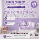 Ver imagem 3 de Kit Adesivo Meia Parede Efeito Ripado + Adesivo Jardim Floral Divertido Decoração para Quartos