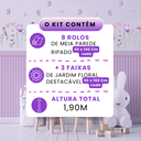 Ver imagem 7 de Kit Adesivo Meia Parede Efeito Ripado + Adesivo Jardim Floral Divertido Decoração para Quartos
